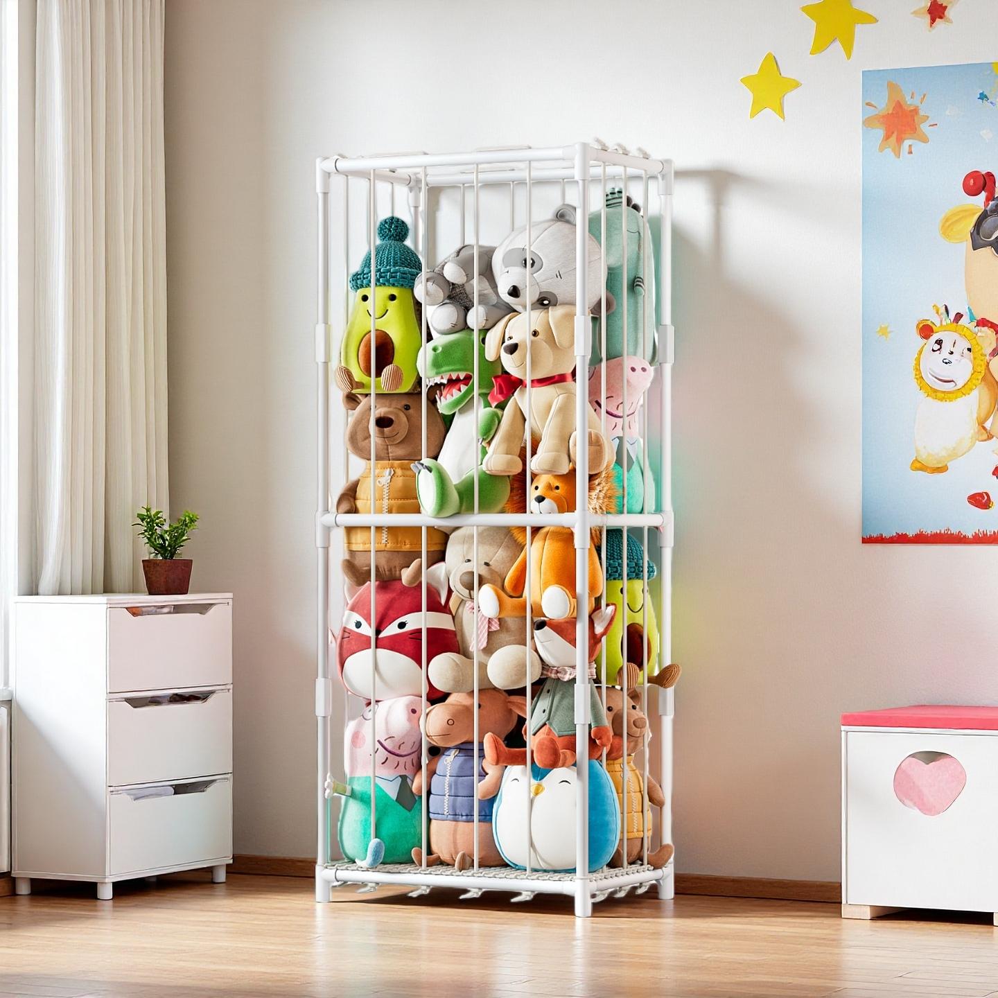 Kids' Toy - Dikey Peluş Oyuncak Saklama Düzenleyici, Hayvanat