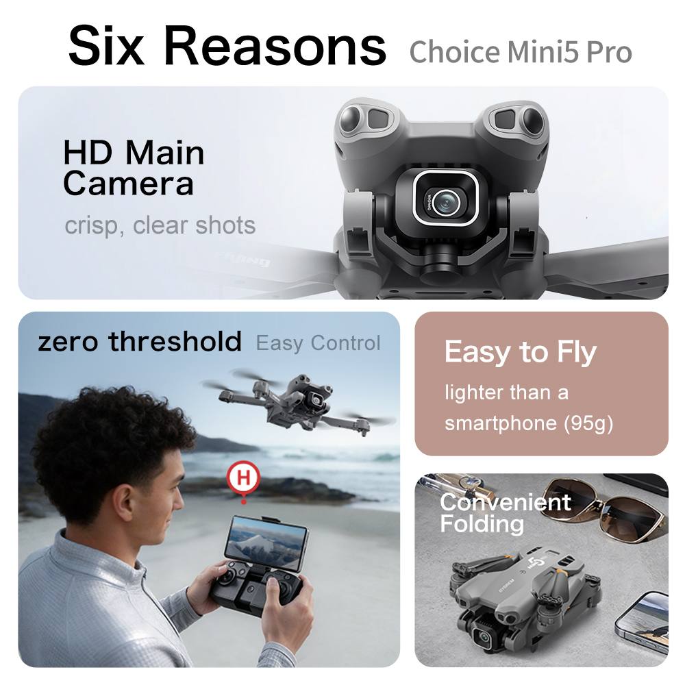 Mini5 Pro Taşınabilir Drone HD - Kids Toys Drone incelemesi ve fiyatı